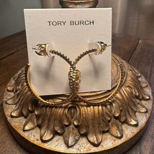 Tory Burch Gold and Black Earrings